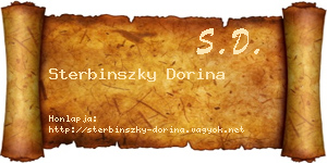 Sterbinszky Dorina névjegykártya